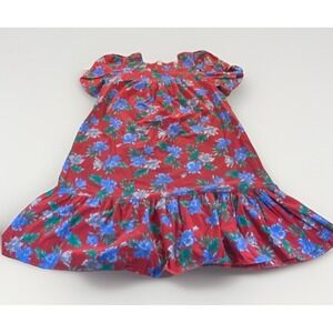 VTG Red Floral Hawaiian Mumu Dress Made In Hawaii, USA 4xl Cotton Blend